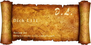 Dick Lili névjegykártya