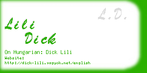 lili dick business card